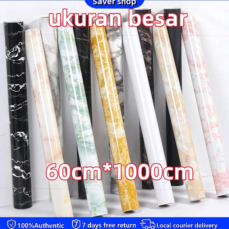 Pesan Saja Wallpaper dapur anti minyak dan panas motif Stiker Marmer Marble Glossy Tebal Pelapis Lem
