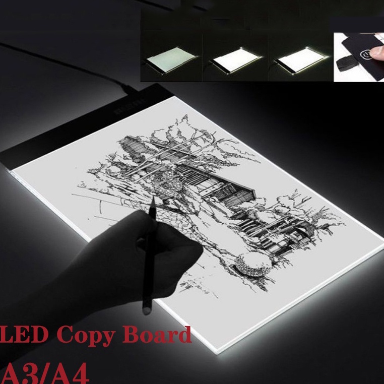 

Hot A3A4 LED Drawing Tracing Board Stensil Board Papan Jiplak Gambar LED Anak Dewasa Copy Board Papan LED Light Pad Ultra Slim
