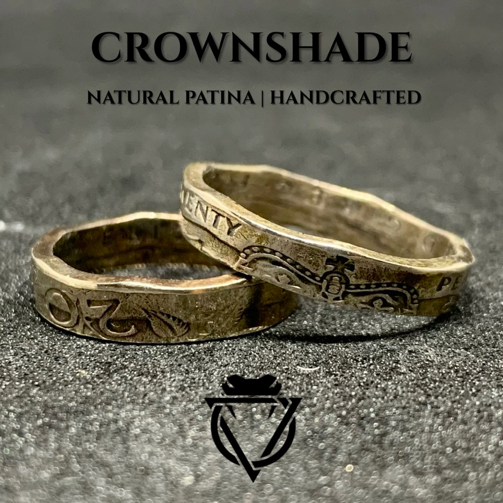 Cincin Pria Vintage 20 Pence UK Ring Koin Kuno | ViceRings