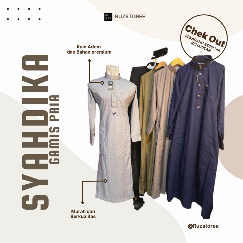 Gamis Muslim Pria SYAHDIKA/Gamis Muslim Bahan Premium SYAHDIKA