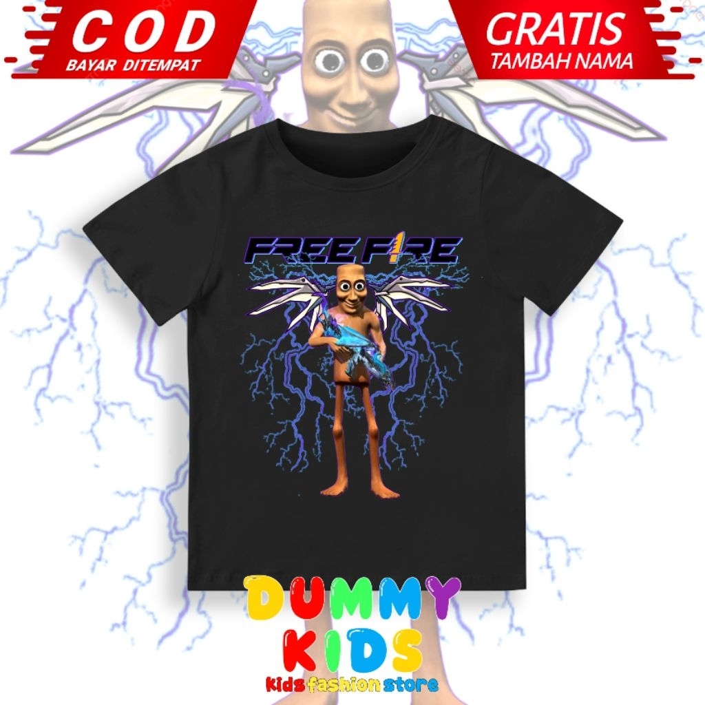 Kaos Anak FREE FIRE x Anomali TUNG TUNG TUNG SAHUR AK DRAGON / Baju Anak FREE FIRE x Anomali TUNG TU