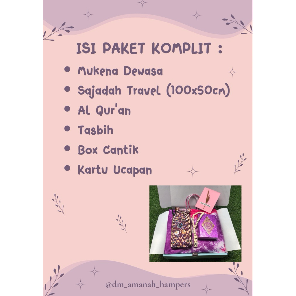 Hot Paket Alat Sholat Wanita/Hampers Alat Sholat/Hampers Ulang Tahun/Hampers Pernikahan/Kado