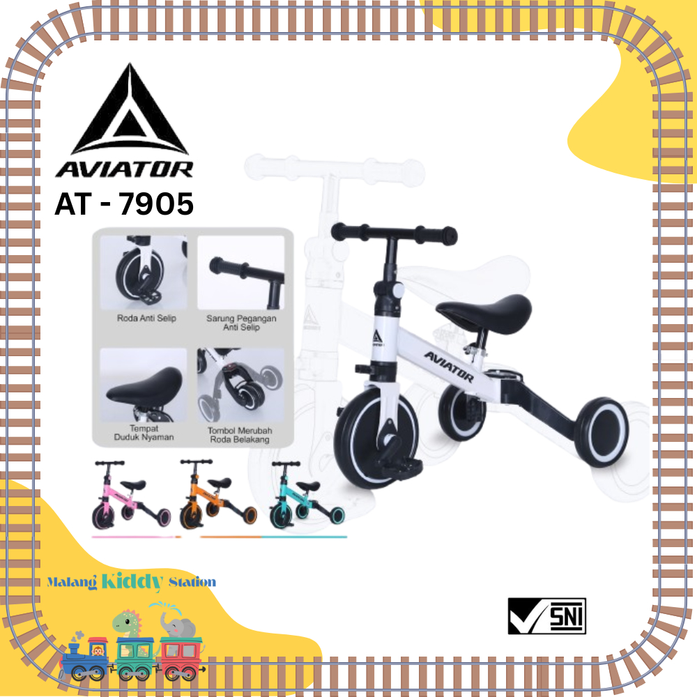 Sepeda Anak 2 Tahun Roda Tiga Tricycle  Free bubble Push Balance Bike Exotic Aviator AT - 7905  7690