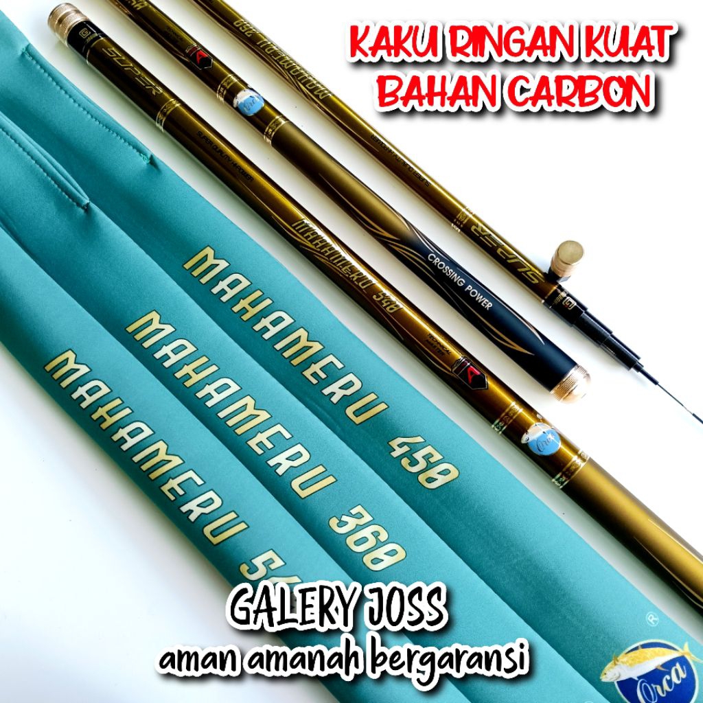 Tegek kaku ringan orca Mahameru 360 450 540 bahan carbon kaku ringan kuat