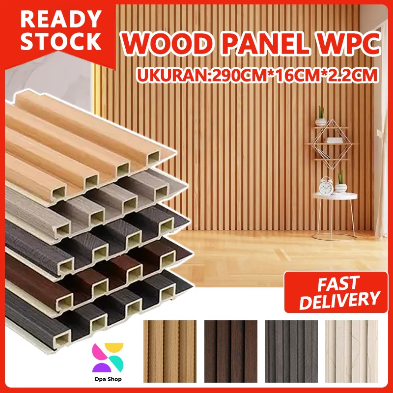 Woodpanel Dinding WPC Kisi Kisi Kayu 160x22mm 2.9Meter WPC Aestetic Dinding Motif Kayu 3D WALL PANEL