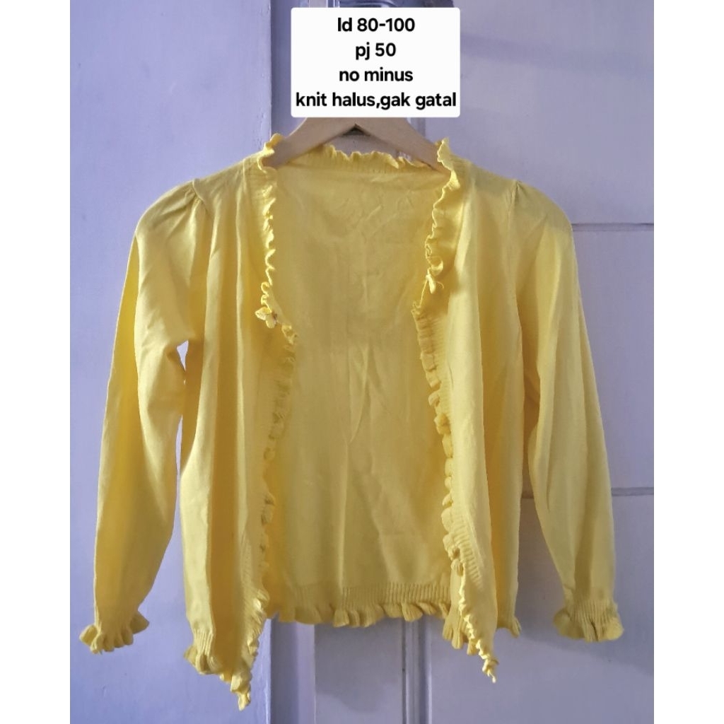 Cardigan Knit kuning cerah Outer Kimono Putih Motif Bunga Cantik Dress Atasan Dress korean look fair