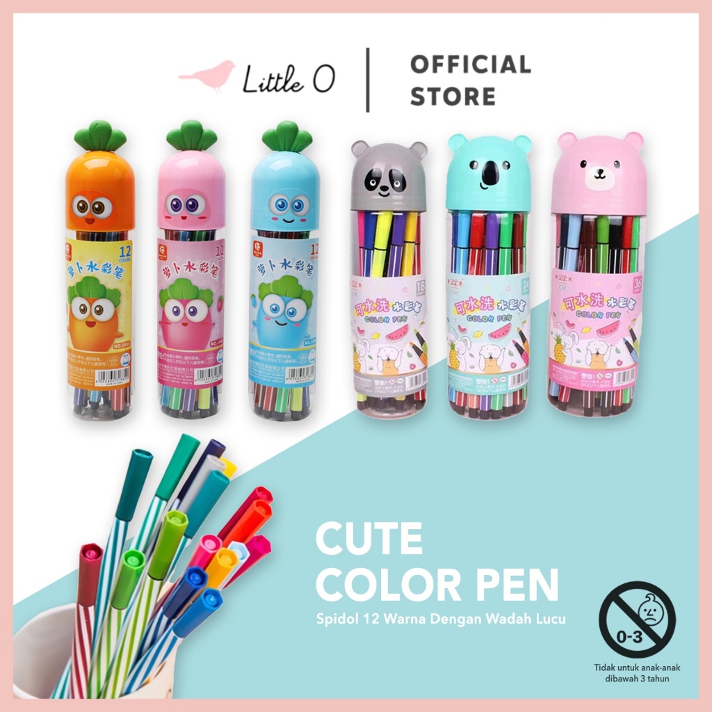 

[little_o.id] Cute Color Pen / Spidol Tabung / Spidol Warna-Warni