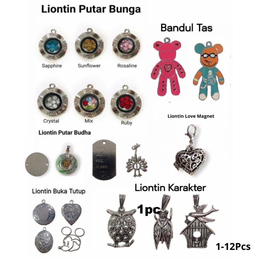 Liontin Putar, Bahan Liontin Buka Tutup & Liontin/Bandul Karakter Harga/1-12Pc