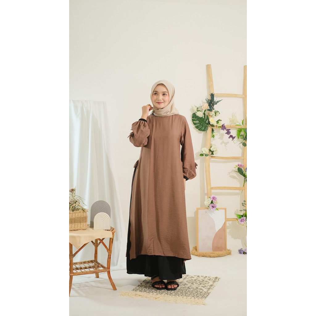 Kamidhea - Gamis Malaysia - Model Baju Gamis Polos Modern Terbaru - Gamis