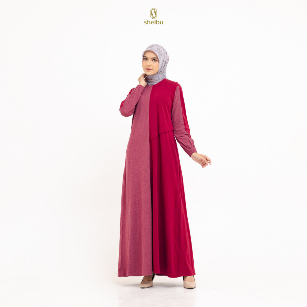 Sheibu Alev Dress Gamis Muslim Wanita Hijab Daily Basic Casual Busui Friendly Adem Tidak Menerawang