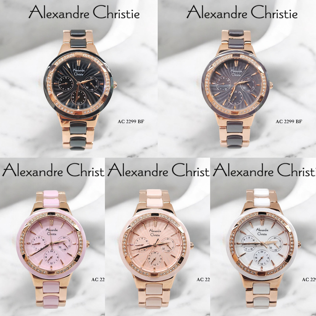 Jam Wanita Keramik Alexandre Christie AC2299 AC 2299 Original Garansi Resmi Alexander Christie