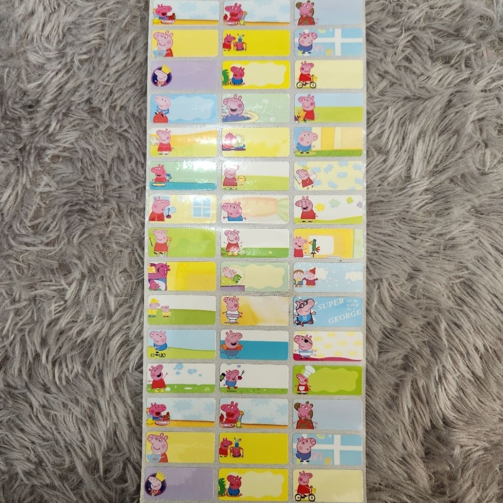 

STIKER NAMA WATERPROOF SIZE M/STIKER NAMA MOTIF/ PEPAPIG STIKER NAMA KARAKTER/STIKER NAMA TERBARU