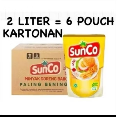 

Minyak goreng Sunco kartonan 2liter x 6pcs