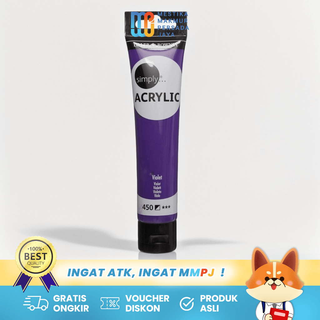 

Daler Rowney Simply Acrylic Paint - Cat Akrilik Violet 75 Ml 126975348