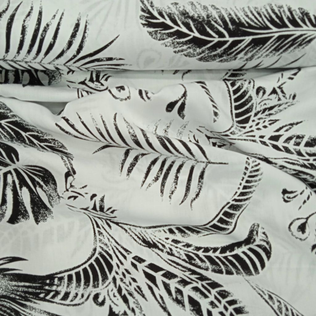 KAIN KATUN RAYON PREMIUM IMPORT MOTIF DAUN