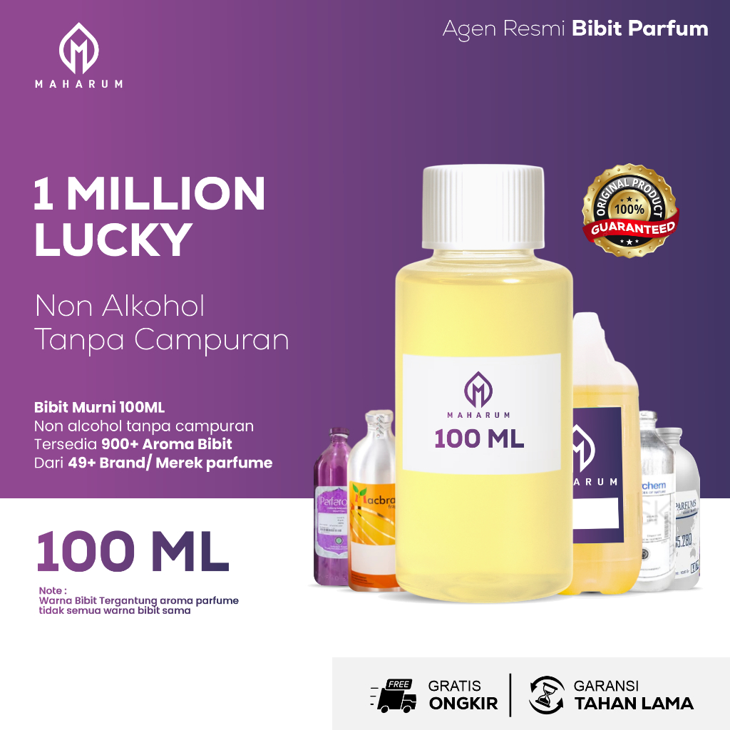 Bibit Parfum 1 MILLION LUCKY Non Alkohol - Bibit Minyak Wangi Murni Wangi Tahan Lama