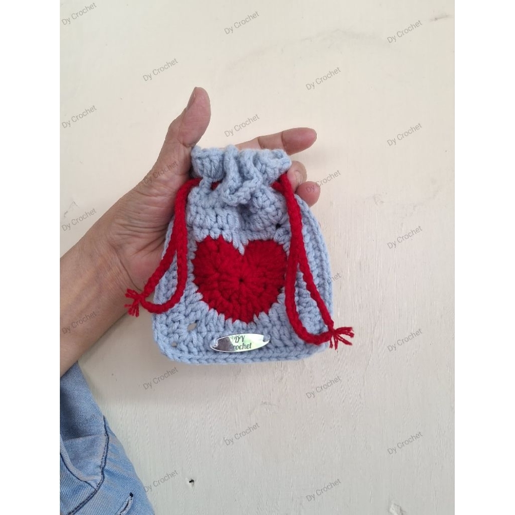 HEART MINI POUCH/POUCH HATI RAJUT/POUCH RAJUT/POUCH AESTHETIC
