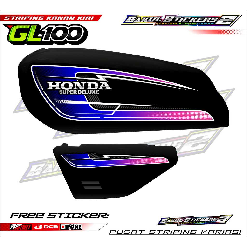 STRIPING VARIASI MOTOR HONDA GL 100 / STICKER LIST MOTOR HONDA GL 100