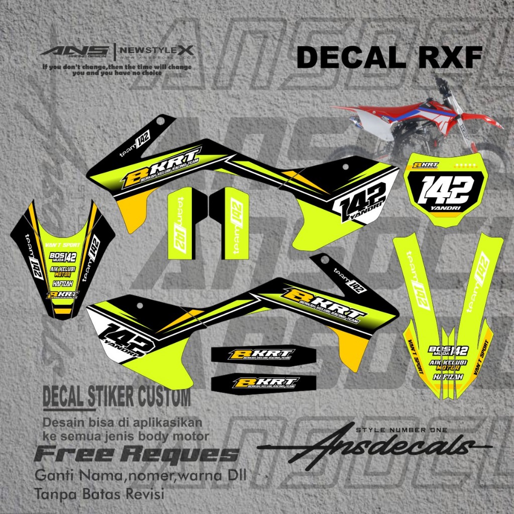 Sticker Decal Stiker Mini Trail RXF 50cc Stiker rxf 110cc Stiker Minti Trail
