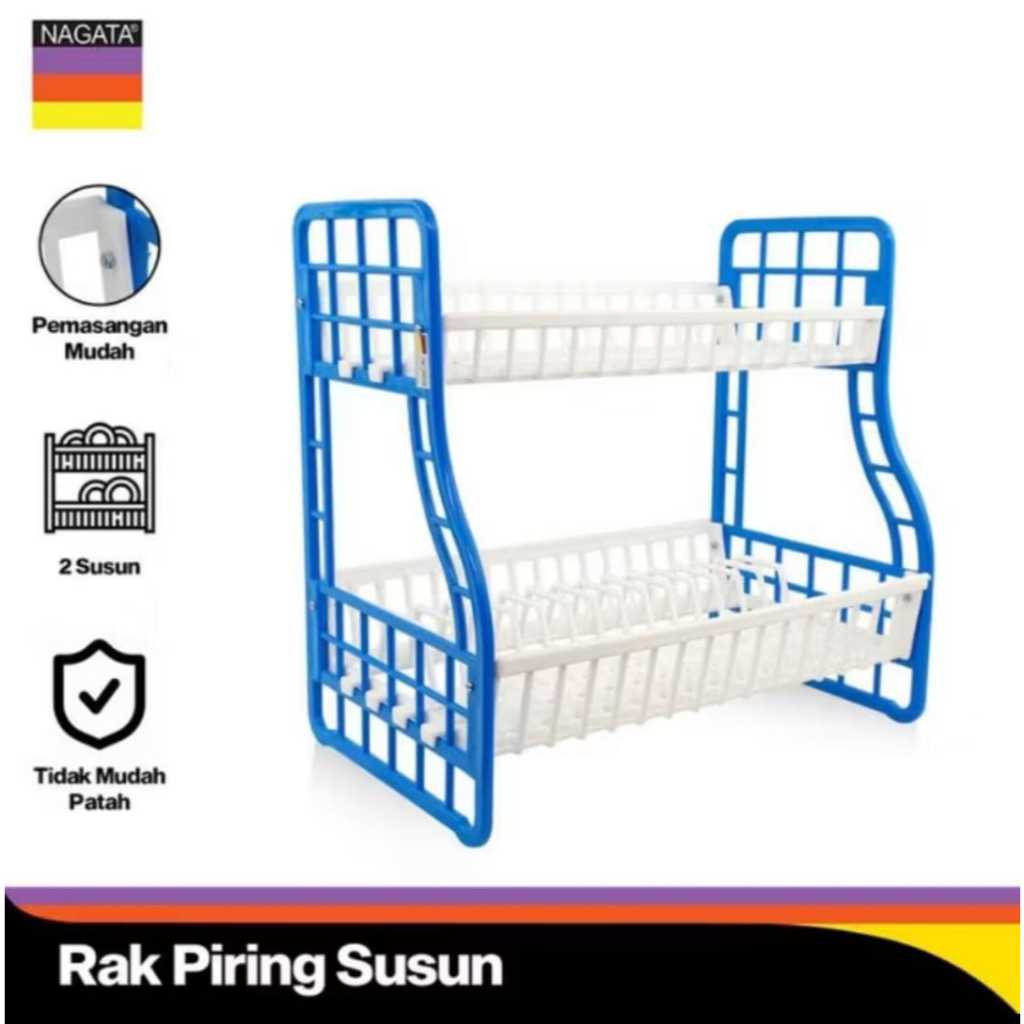 Rak Piring 2 Susun - Rak Piring Plastik Nagata - Tempat Piring Makan