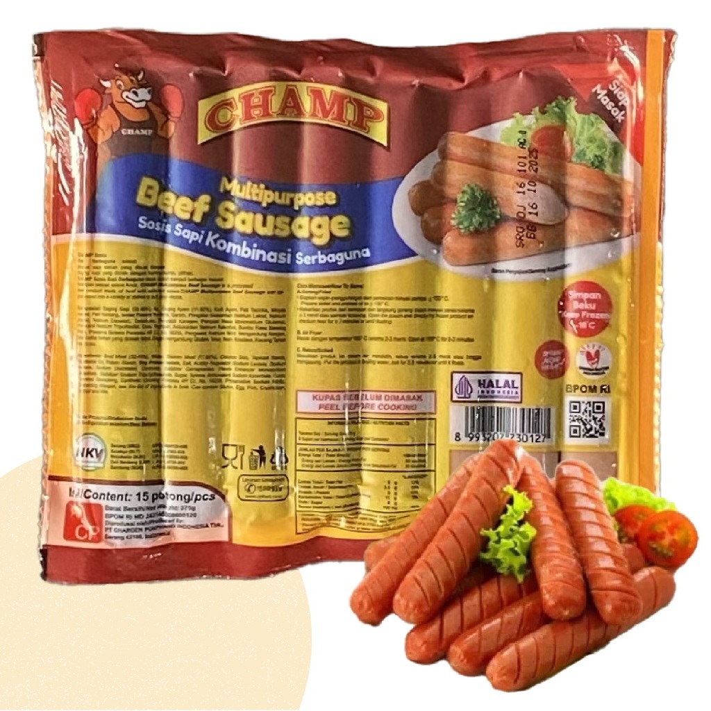 

Cham Beef Sausage 375gr (Sosis Sapi Kombinasi Serbaguna)