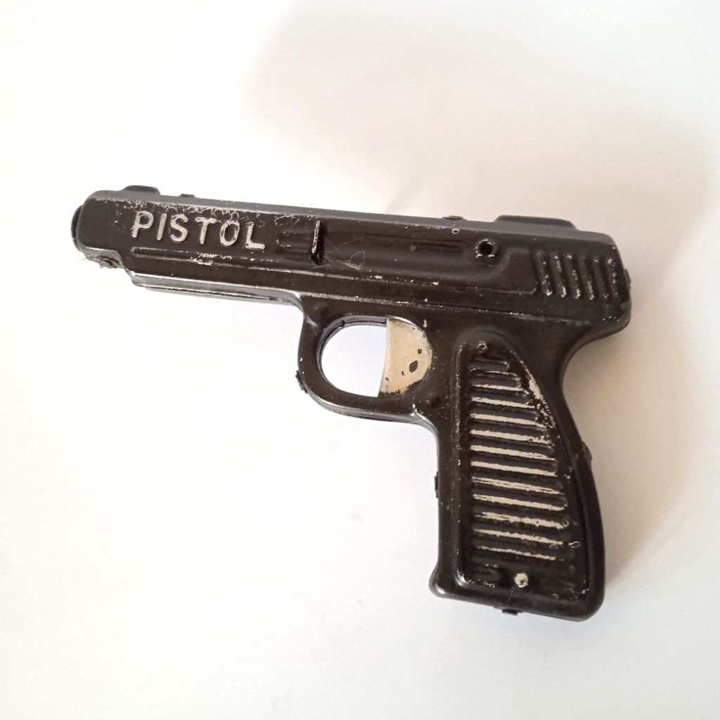 

Antik Vintage Pensil Mekanik Keluaran Perusahaan Golden Bell Co.Ltd Bodi Logam Fungsi Normal Utuh Layak KoleksiAntik Mainan Lama Tin Toys Pistol Colt 8" Cork Made in Japan 1950's Bahan Logam Fungsi Normal Utuh Layak Koleksi