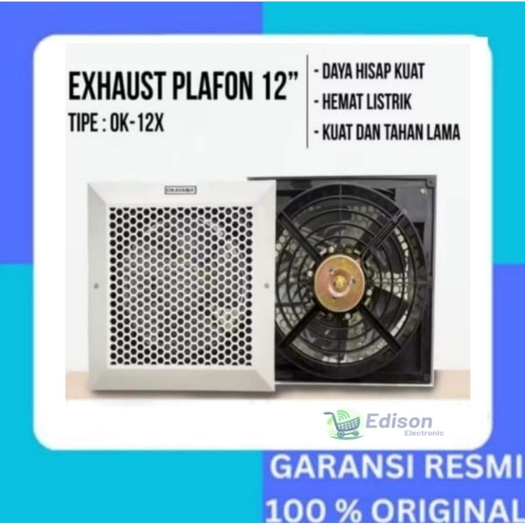 OKAYAMA Kipas Exhaust Fan Plafon Okayama OK-12X /12 Inch