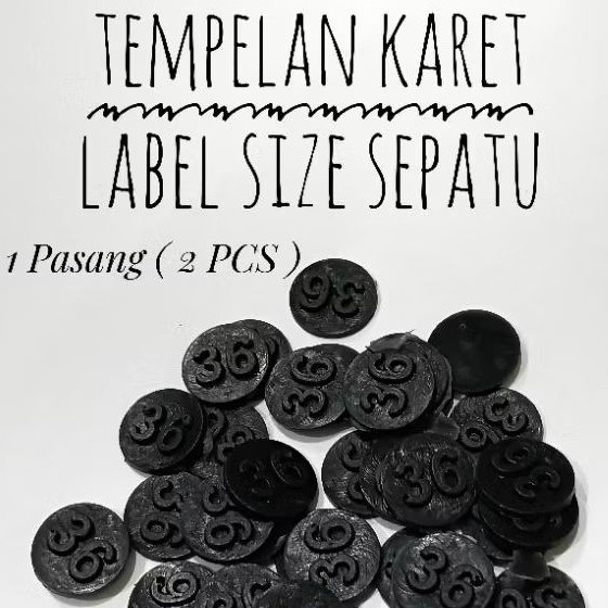 Tempelan Karet Label Ukuran sepatu / Size 1 Pasang ( 2 PCS )