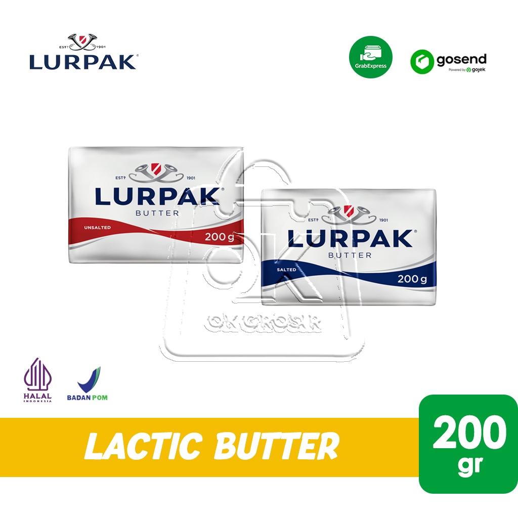 

Lactic Butter LURPAK Mentega Salted Asin / Unsalted Tawar 200g (KHUSUS INSTANT)