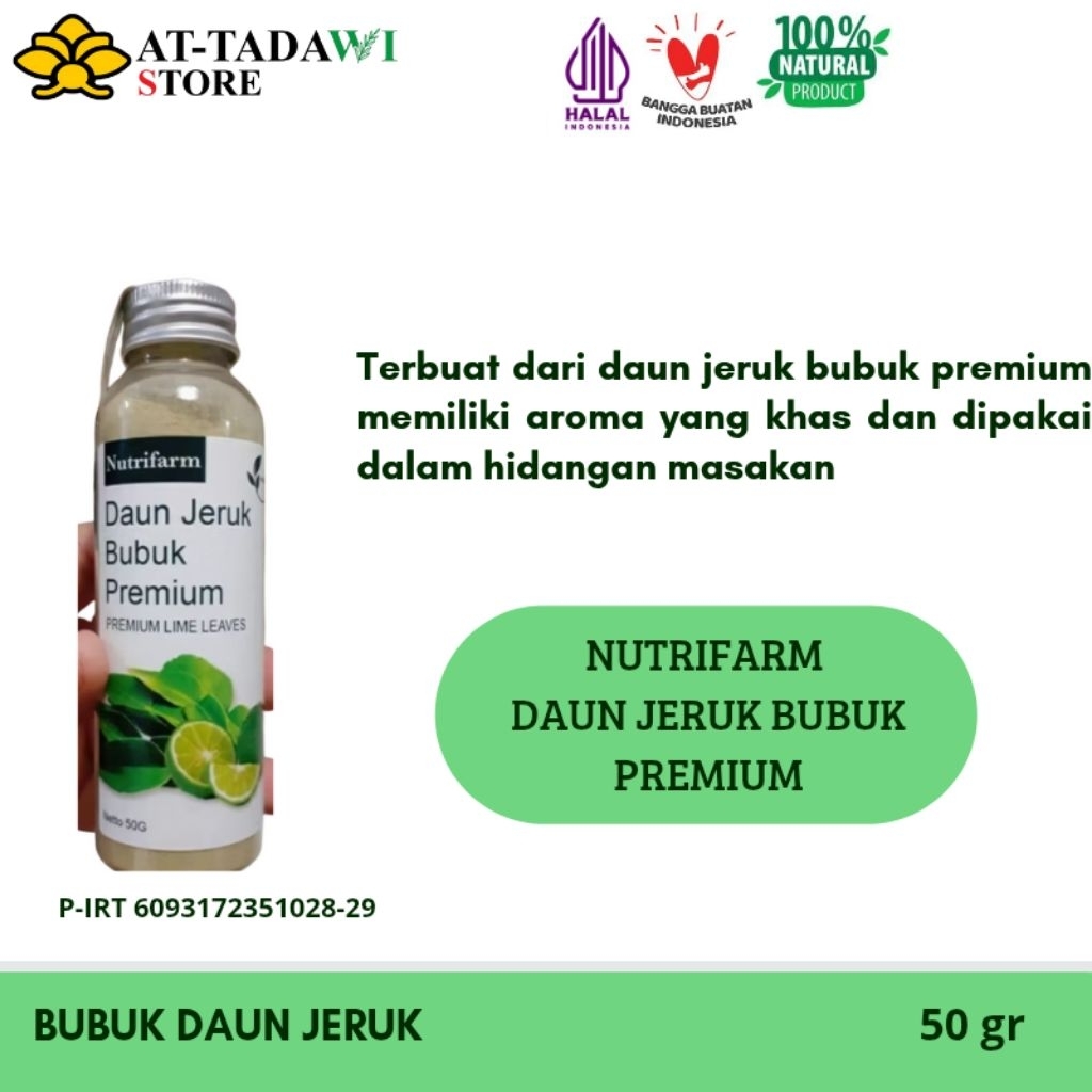 

NUTRIFARM - DAUN JERUK BUBUK PREMIUM - PREMIUM BUBUK DAUN JERUK ORIGINAL - 50 gr