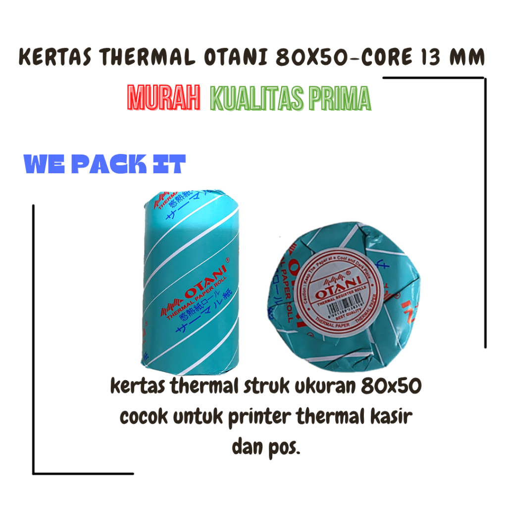 

Kertas Thermal Otani Premium Ukuran 80X50 (Bisa beli Satuan)