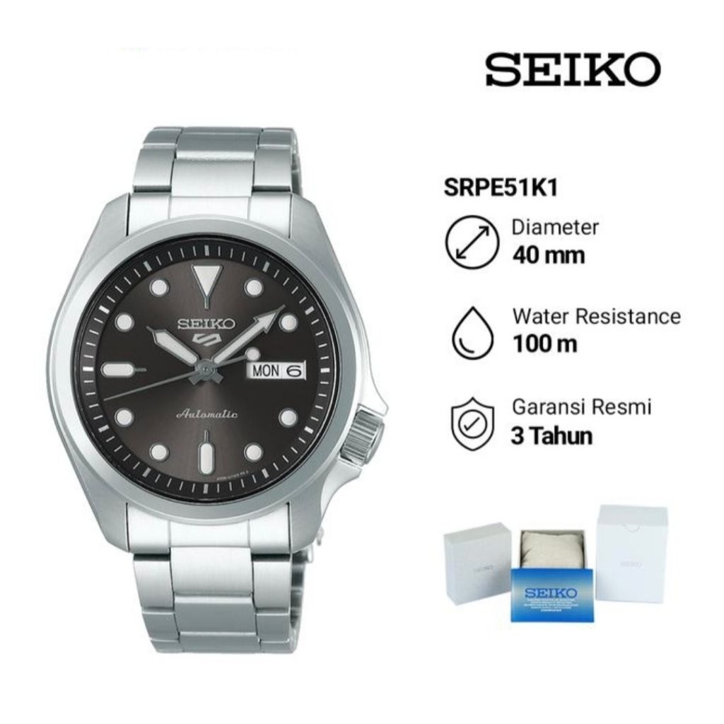 Jam Tangan Pria Seiko 5 Sports SRPE51K1 Automatic Original