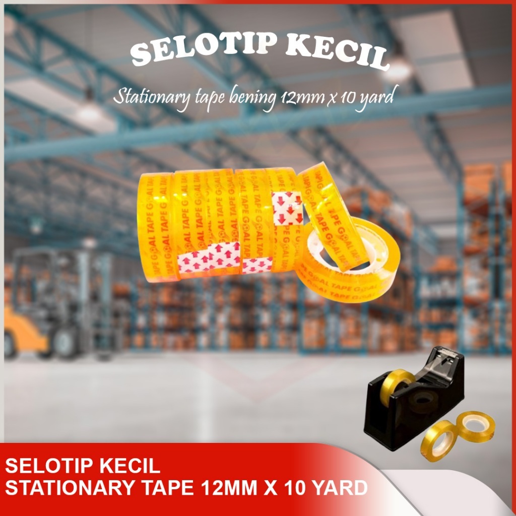 

SELOTIP Kecil Stationery Tape 12MM x 10 YARD ISolasi Lakban Kecil Stationary Alat Tulis Kantor
