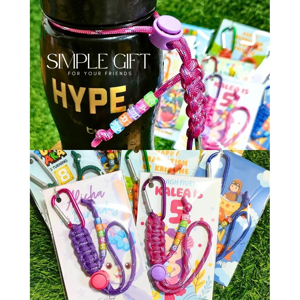 RAGACRAFT - SOUVENIR STRAP BOTOL CUSTOM / BOTTLE HOLDER / FAREWELL GIFT / SOUVENIR ULANG TAHUN ANAK
