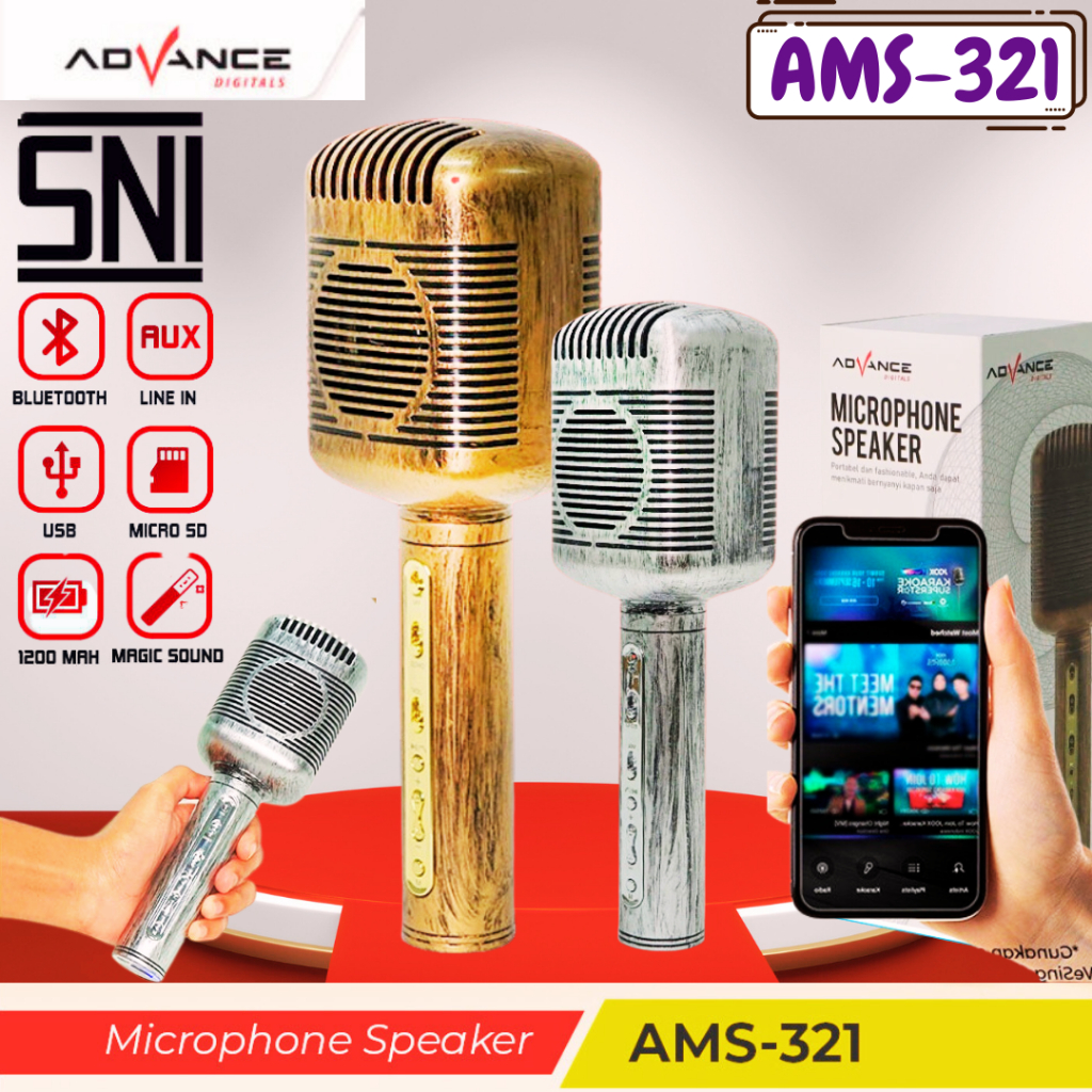 Advance Microphone Speaker Multifungsi Bluetooth AMS 321