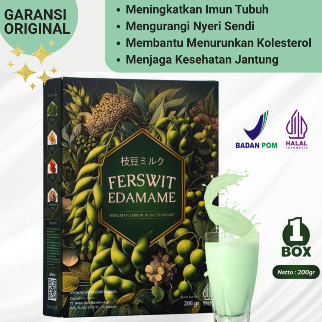 

FERSWIT Susu Edamame Jepang Susu Herbal Tulang Nyeri Sendi Kolesterol Menyehatkan Jantung - BPOM