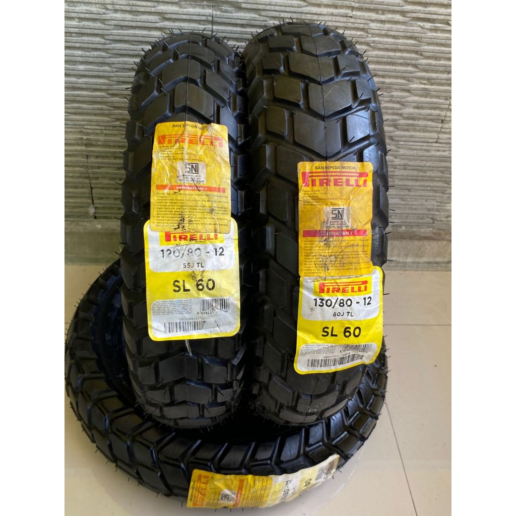 Ban Pirelli Dual Purpose SL60 Ukur 120/80 dan 130/80 ring 12 PNP KSR Beat Street Honda Monkey Zoomer