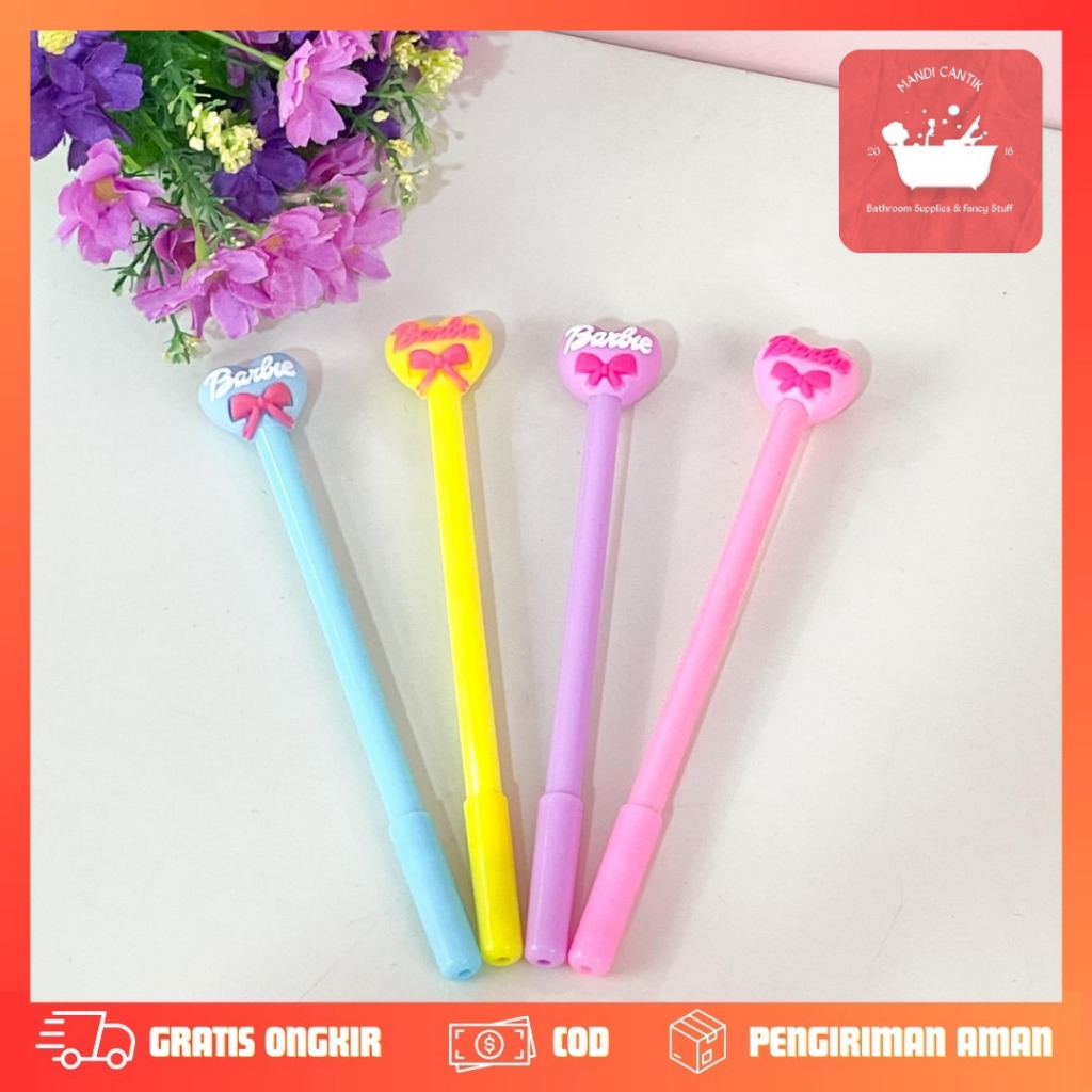 

Pulpen Gel Karakter Barbie Love / Pena Gel Pen Barbie Pink Ungu Biru Fuchsia / Alat tulis kantor kartun kado unik / Barbie Miniso