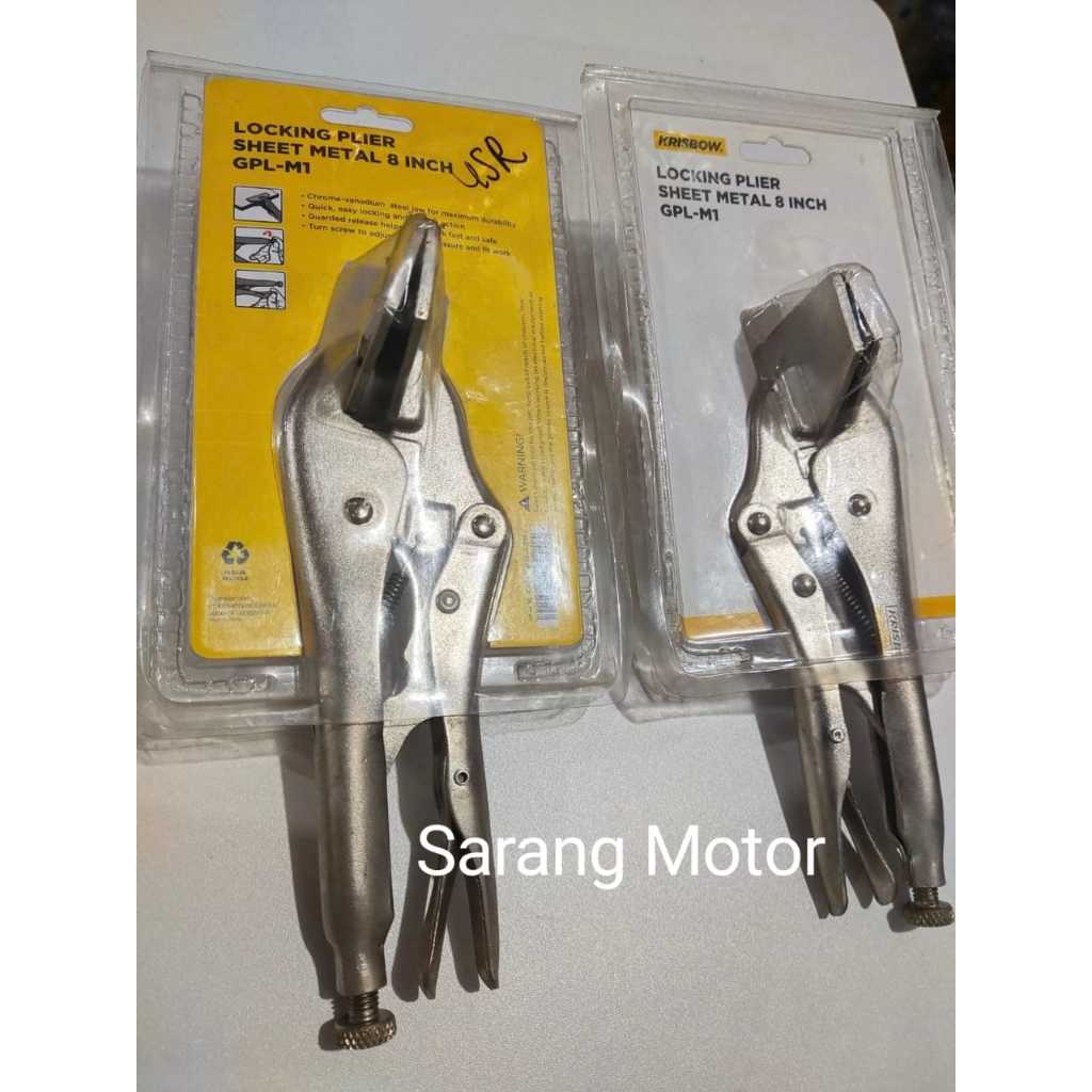 tang buaya rata 8 inch krisbow / locking plier sheet metal / tang serbaguna / tang rata besi 8” / 7"