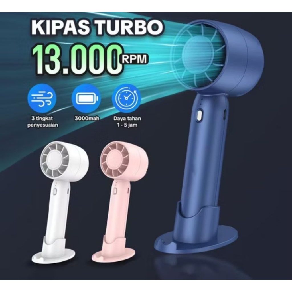 Kipas Angin Mini turbo batre awet angin kemcang