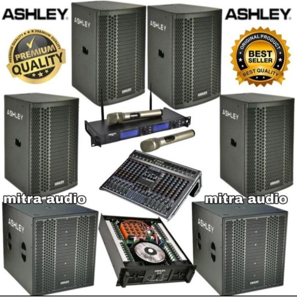 Paket sound karaoke speaker pasif ASHLEY 15 inch + subwoofer pasif ASHLEY 18 inch original