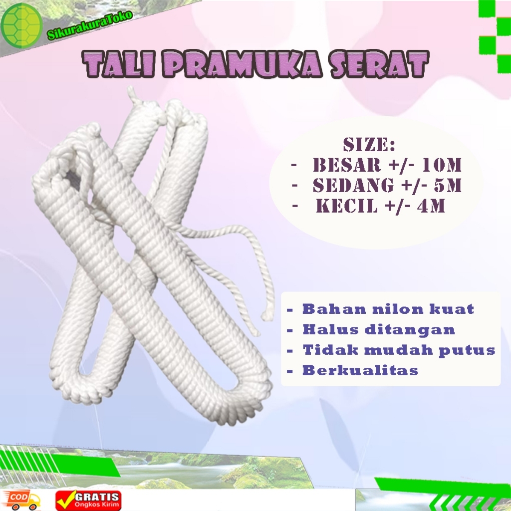 

(sko) Tali Pramuka 4M 5M 10M Serat Bijian Murah Tali Koor Tali Marlon Perlengkapan Sekolah