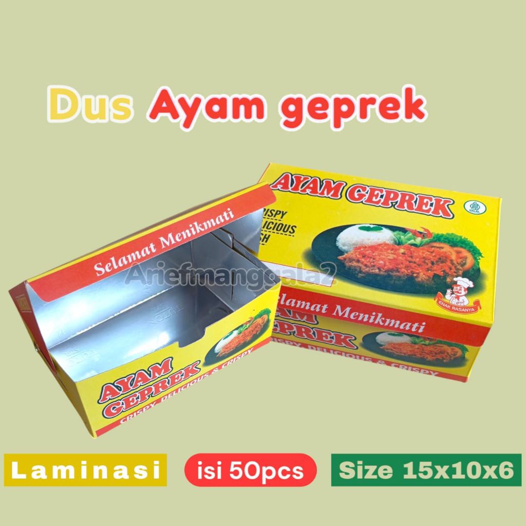 

@50pcs dus box ayam geprek laminasi full warna