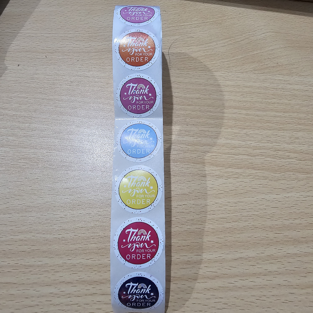

Stiker Thank You Sticker Label Ucapan Terima Kasih Gulung Roll Bulat 2.5 Cm 500Pcs C-378