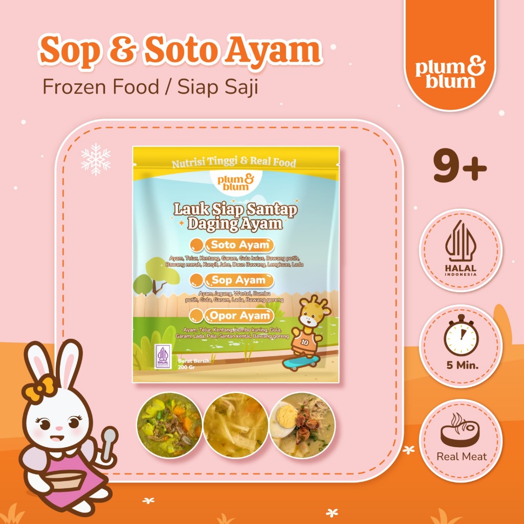 

Plum & Blum Sop Ayam Soto Ayam Siap Santap No MSG - 200 gram