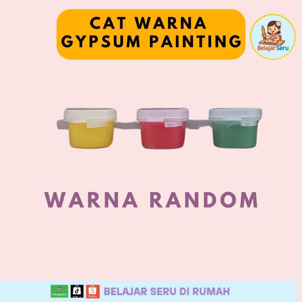 

Cat Warna Gypsum Painting wadah cup isi 3 warna random