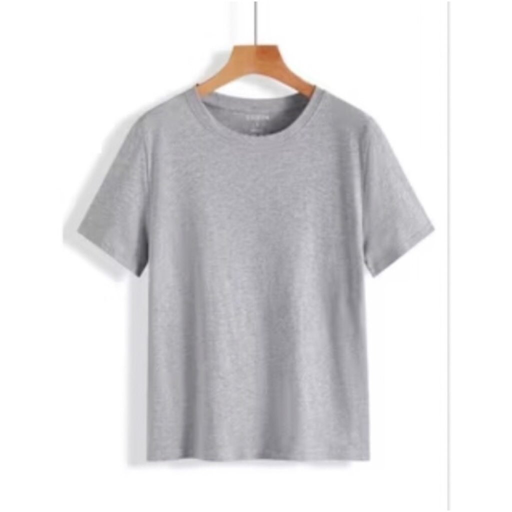 Kaos Polos Lengan Pendek Warna Abu Misty Pria & Wanita ( Unisex ) Semi Cotton 30s (Tipis)