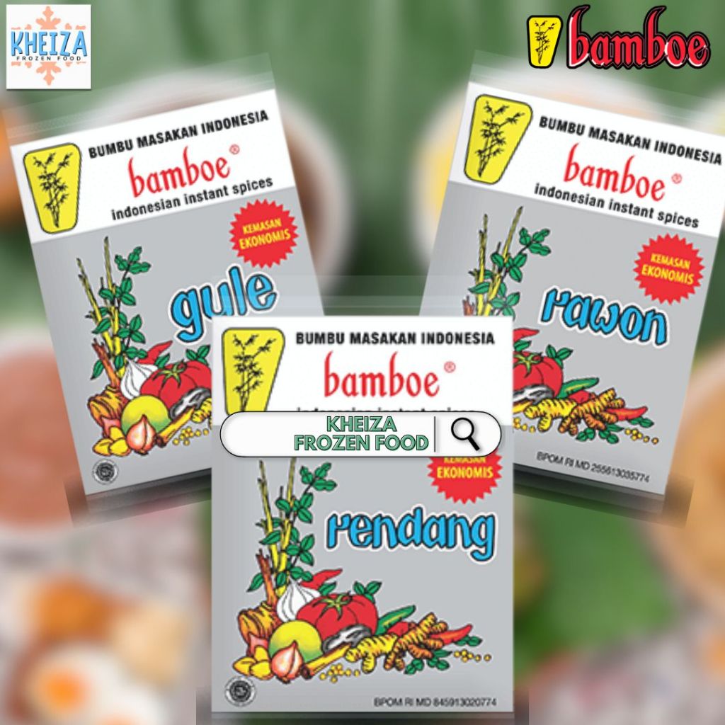 

BAMBOE Bumbu Instan Ekonomis Bamboe Rawon Rendang Gule 22gram - Kheiza Frozen