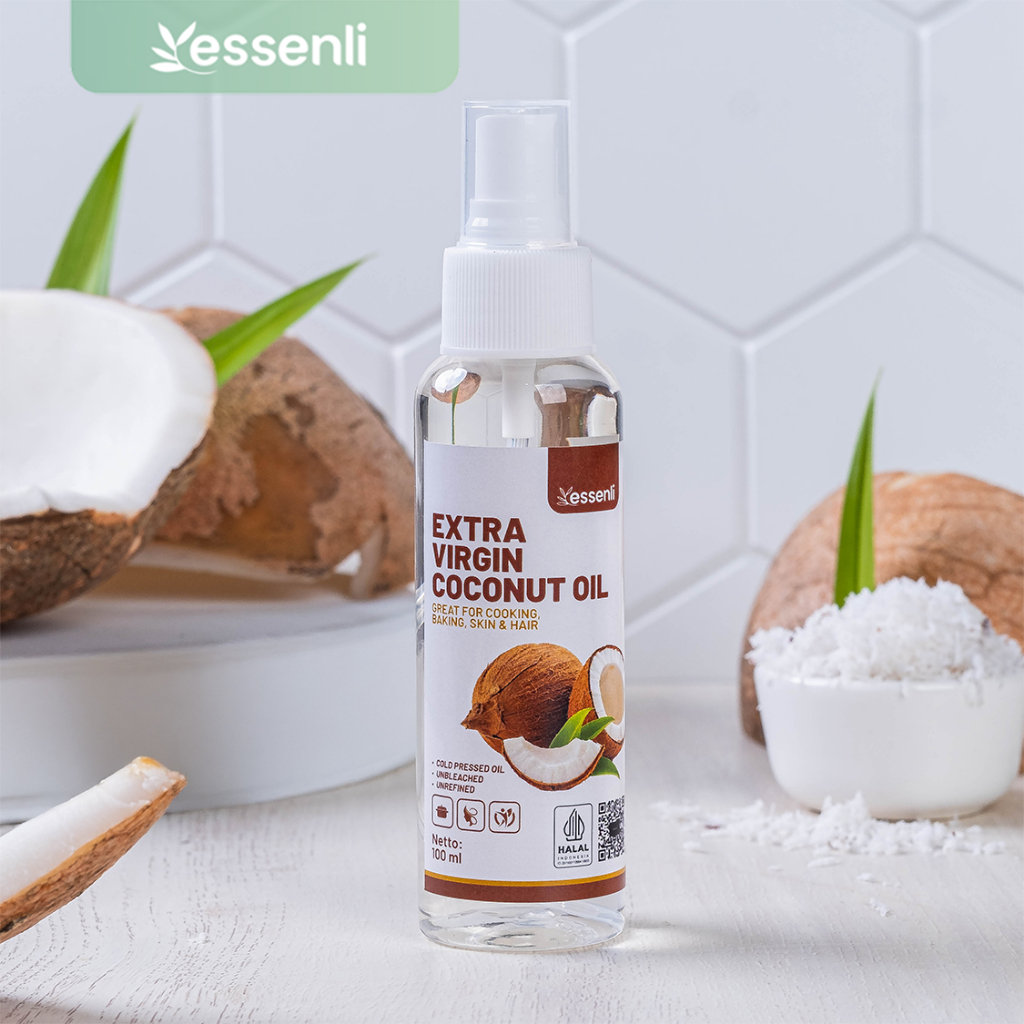 ESSENLI Extra Virgin Coconut Oil Spray VCO 100ml Kualitas Premium Tanpa Campuran