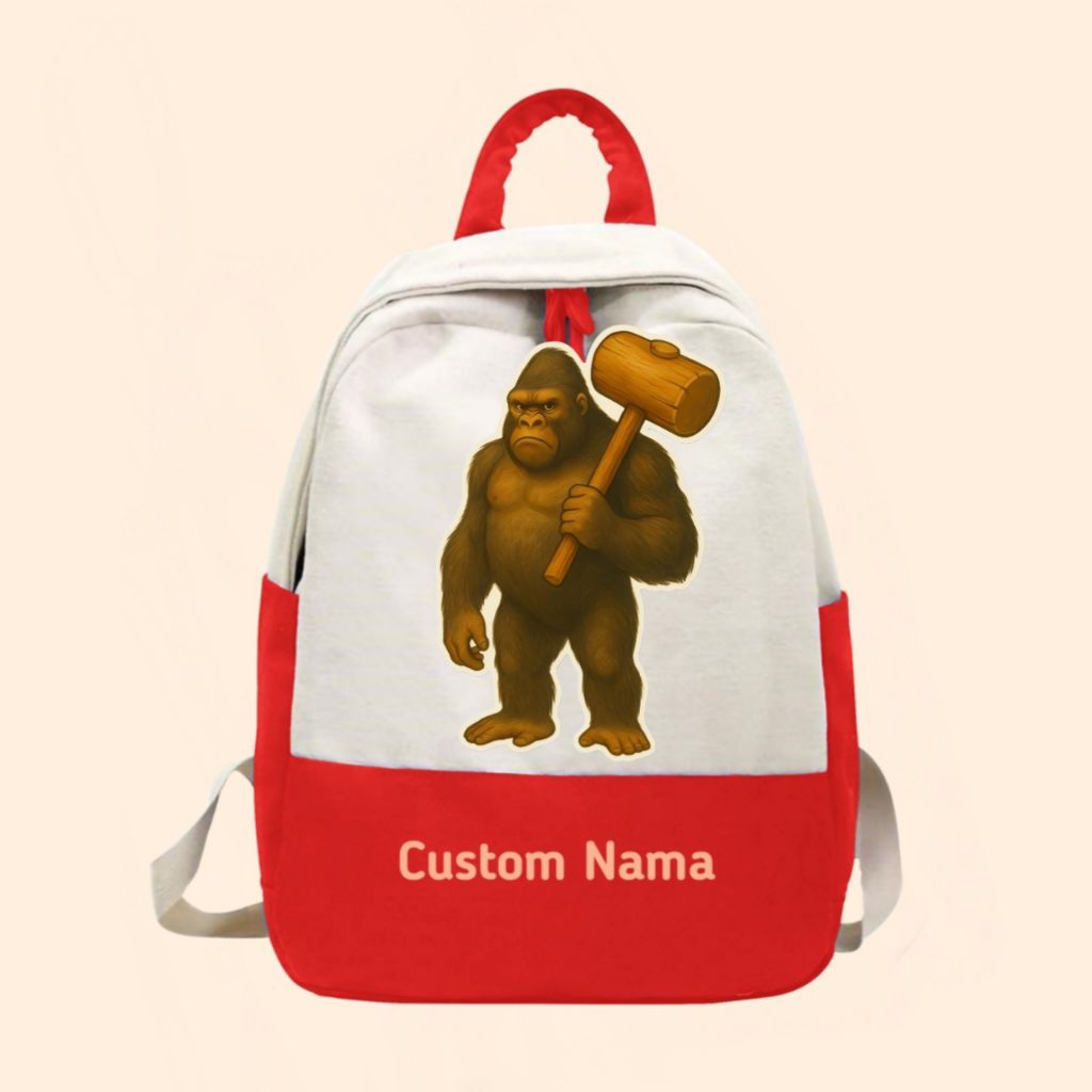 Tas ransel anak gambar Orang utan free nama
